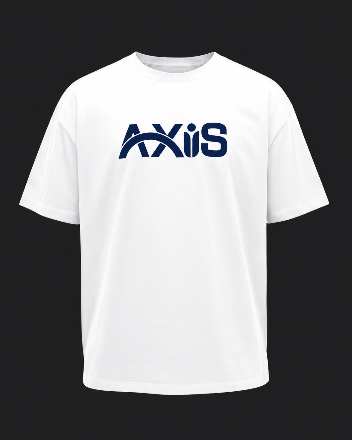 AXiiS Big Logo T-Shirt White/Navy
