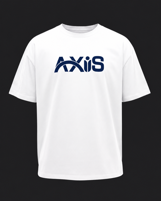AXiiS Big Logo T-Shirt White/Navy